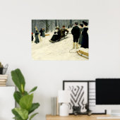 Paul Fischer - Snow Sled Ride in Sondermarken Poster (Thuiskantoor)