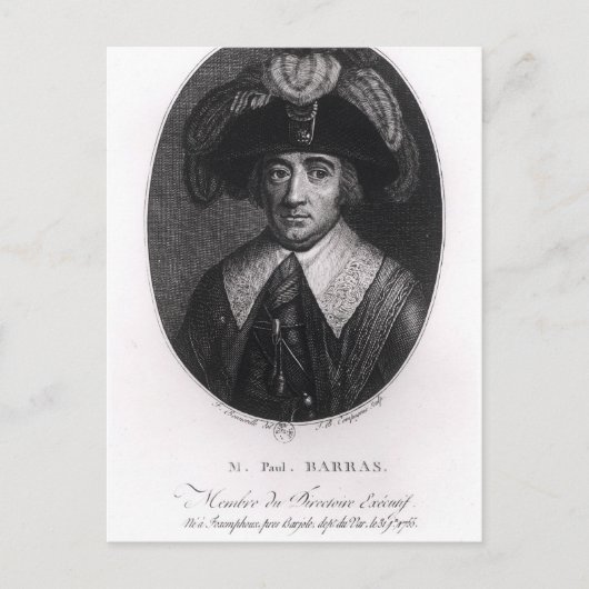 Paul Francois Jean Nicolas Vicomte de Barras Briefkaart (Voorkant)