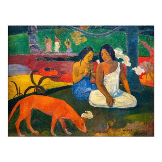 Paul Gauguin - Arearea / De Rode Hond Foto Afdruk (Voorkant)