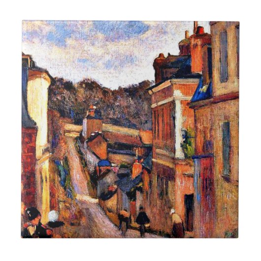 Paul Gauguin art: Rue Jouvenet, Rouen Tegeltje (Voorkant)