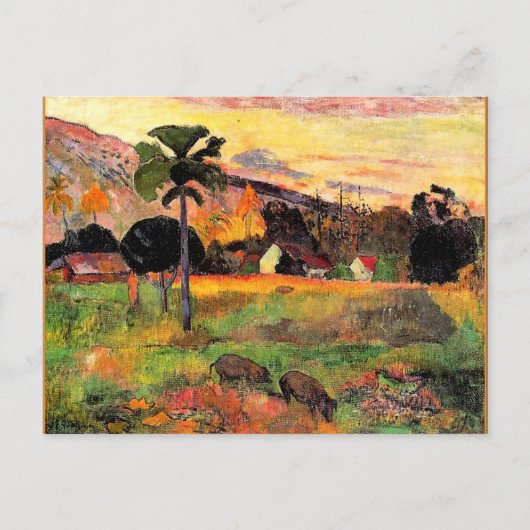 Paul Gauguin beroemd schilderij, kom hier Briefkaart (Voorkant)