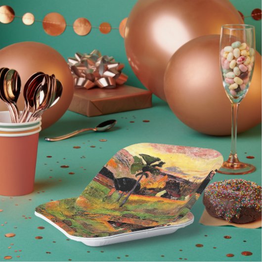 Paul Gauguin beroemd schilderij, Kom hier, Papieren Bordje (Multi)