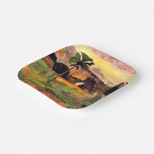 Paul Gauguin beroemd schilderij, Kom hier, Papieren Bordje (Gebogen)