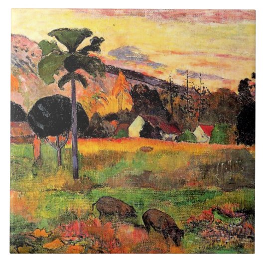 Paul Gauguin beroemd schilderij, Kom hier Tegeltje (Voorkant)