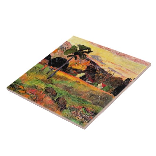 Paul Gauguin beroemd schilderij, Kom hier Tegeltje (Zijkant)