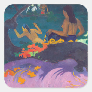 Paul Gauguin - Bij de zee / Fatata te Miti Vierkante Sticker