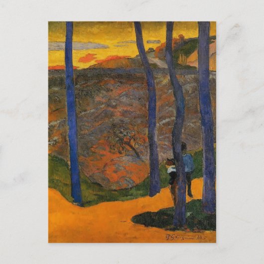 Paul Gauguin-Blauwe bomen Briefkaart (Voorkant)