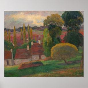Paul Gauguin "Boerderij in Bretagne" kunstdrukwerk Poster