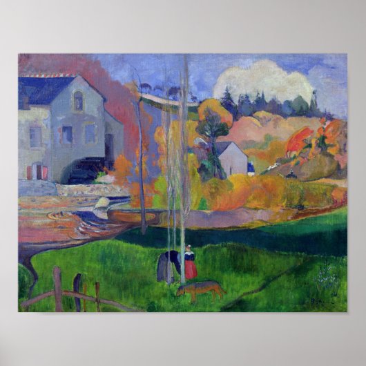 Paul Gauguin | Bretagne Landschap: de David Mill; Poster (Voorkant)