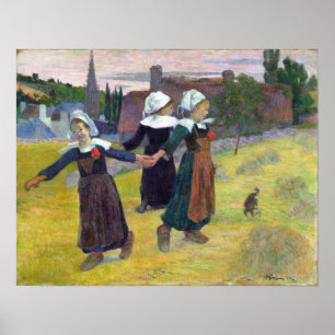 Paul Gauguin Breton Girls Dancing, Pont-Aven Poster