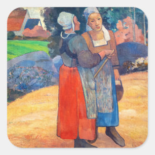 Paul Gauguin - Bretonse boerinnen Vierkante Sticker