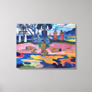 Paul Gauguin - Dag van de God / Mahana no atua Canvas Afdruk