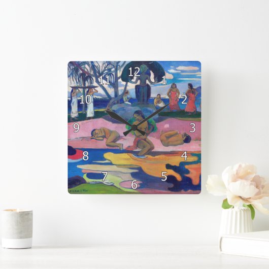Paul Gauguin - Dag van de God / Mahana no atua Vierkante Klok (Huis)