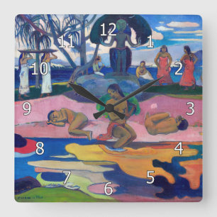 Paul Gauguin - Dag van de God / Mahana no atua Vierkante Klok
