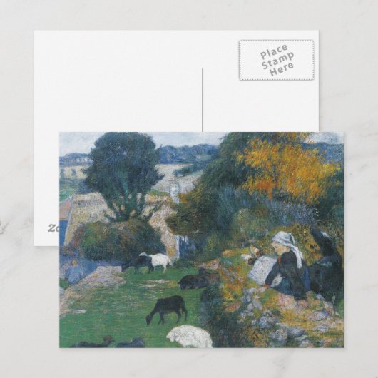 Paul Gauguin - De Breton Shepherdess Briefkaart (Voorkant / Achterkant)