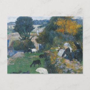 Paul Gauguin - De Breton Shepherdess Briefkaart