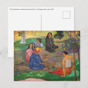 Paul Gauguin - De conversatie / Les Parau Parau Briefkaart