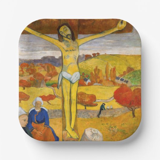 Paul Gauguin - De Gele Christus Papieren Bordje (Voorkant)