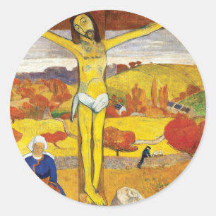 Paul Gauguin De Gele Christus Vintage Fijne Kunst Ronde Sticker