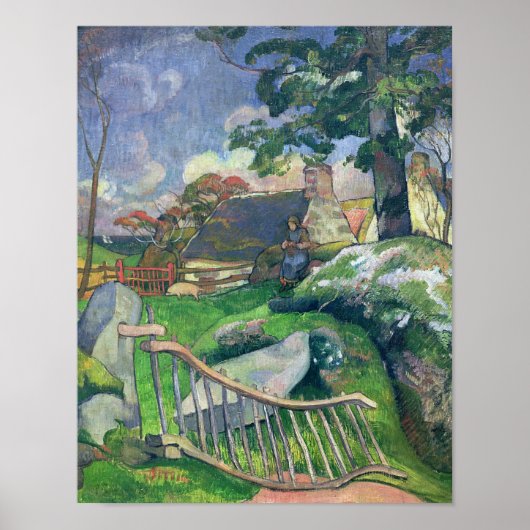 Paul Gauguin | De Houten Gate of de Varkenshouder, Poster (Voorkant)