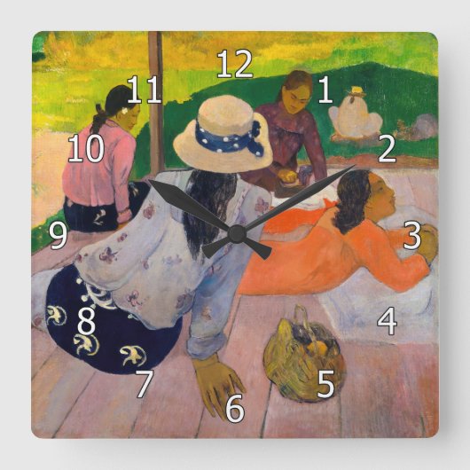 Paul Gauguin - De Siësta Vierkante Klok (Voorkant)