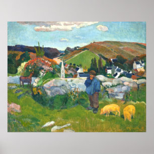 Paul Gauguin De varkenshouder, Bretagne Poster