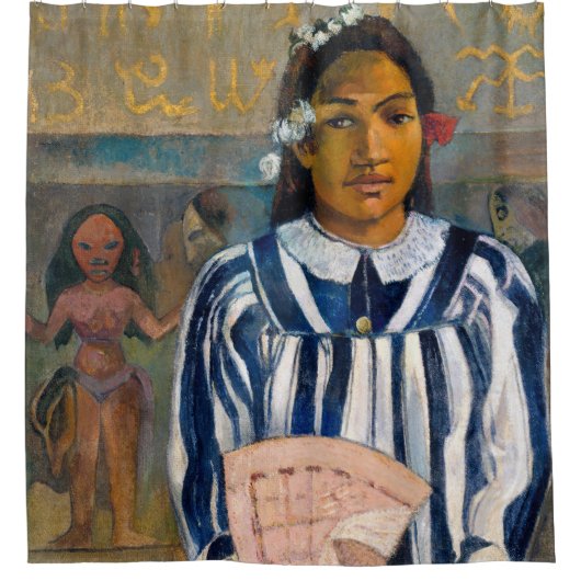Paul Gauguin - De voorouders van Tehamana Douchegordijn (Voorkant)