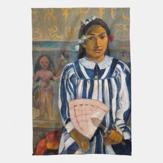 Paul Gauguin - De voorouders van Tehamana Theedoek (Verticaal)