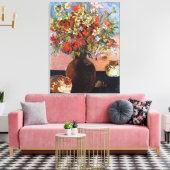 Paul Gauguin Flowers en Cats Canvas Afdruk (Insitu (Woonkamer))