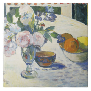 Paul Gauguin - Flowers en een Bowl of Fruit Tegeltje