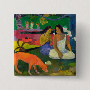 Paul Gauguin   Gebied (Rode hond), 1892 Vierkante Button 5,1 Cm