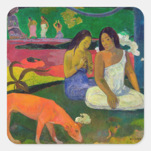Paul Gauguin   Gebied (Rode hond), 1892 Vierkante Sticker