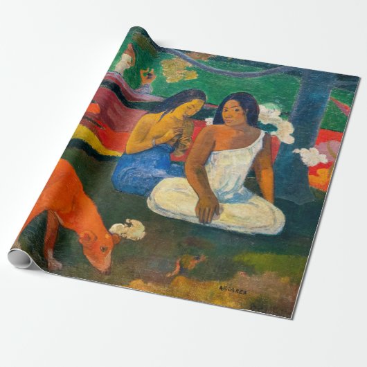 Paul Gauguin - Gebied / Rode hond Cadeaupapier (Uitgerold)