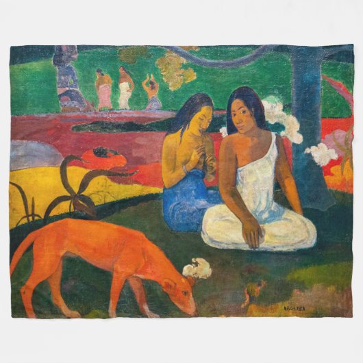 Paul Gauguin - Gebied / Rode hond Fleece Deken (Voorkant (Horizontaal))