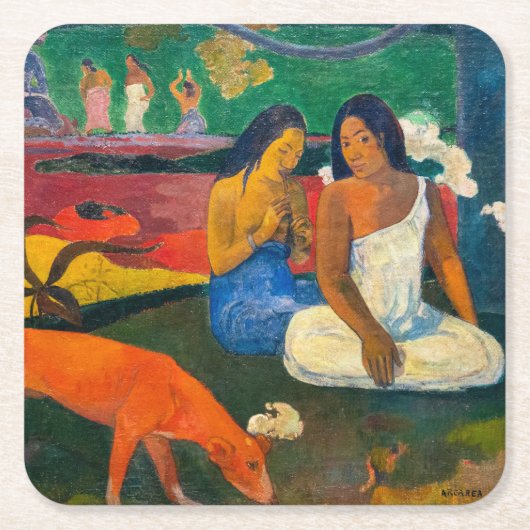 Paul Gauguin - Gebied / Rode hond Kartonnen Onderzetters (Voorkant)
