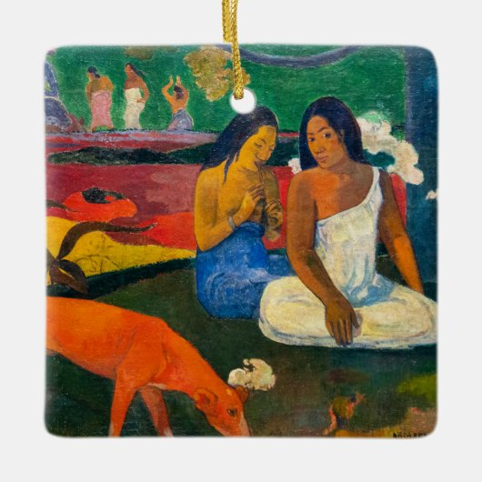 Paul Gauguin - Gebied / Rode hond Keramisch Ornament (Voorkant)