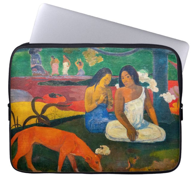 Paul Gauguin - Gebied / Rode hond Laptop Sleeve (Voorkant)