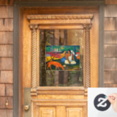Paul Gauguin - Gebied / Rode hond Raamsticker (Huis Deur)
