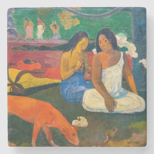 Paul Gauguin - Gebied / Rode hond Stenen Onderzetter (Voorkant)