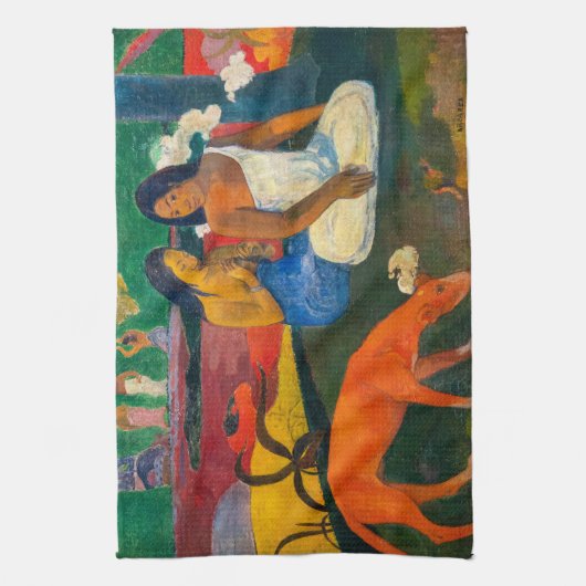 Paul Gauguin - Gebied / Rode hond Theedoek (Verticaal)