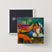 Paul Gauguin - Gebied / Rode hond Vierkante Button 5,1 Cm (Voorkant /achterkant)