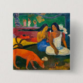 Paul Gauguin - Gebied / Rode hond Vierkante Button 5,1 Cm (Voorkant)