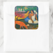 Paul Gauguin - Gebied / Rode hond Vierkante Sticker (Tas)