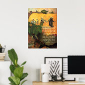 Paul Gauguin Haymaking met Scriptversie Poster (Thuiskantoor)
