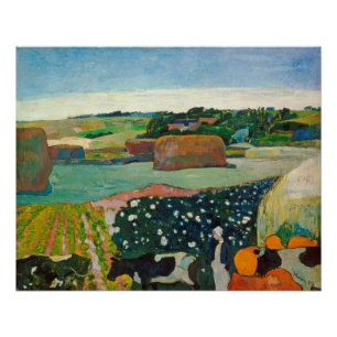 Paul Gauguin   Haystacks in Bretagne, 1890 (olie o Poster
