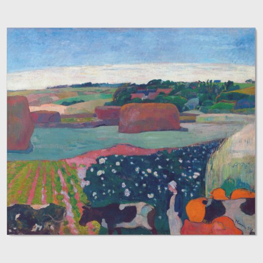 Paul Gauguin Haystacks in Bretagne Cadeaupapier (Vlak)