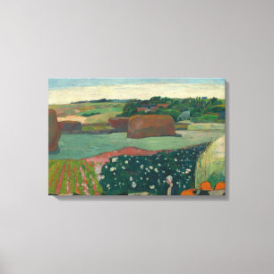 Paul Gauguin - Haystacks in Bretagne Canvas Afdruk