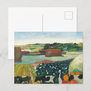 Paul Gauguin Haystacks op het platteland van Breta Briefkaart