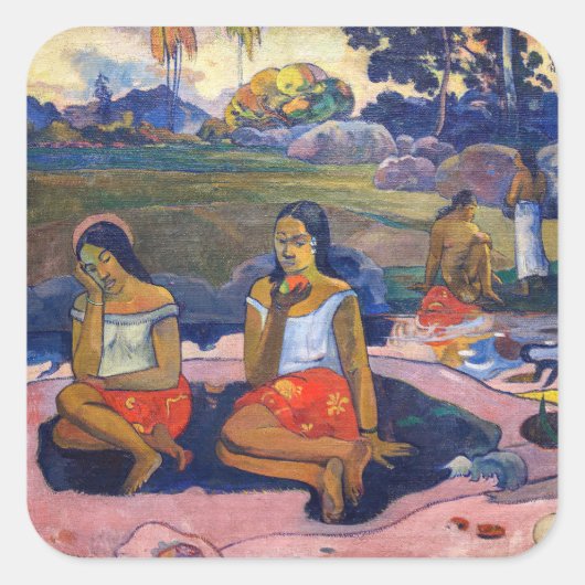 Paul Gauguin - Heilige Lente, zoete dromen Vierkante Sticker (Voorkant)