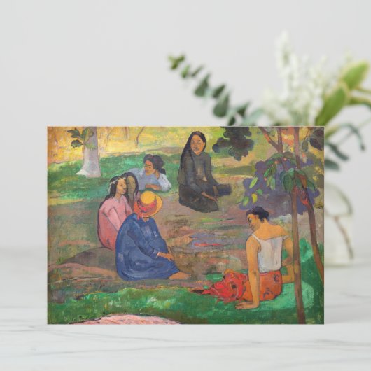 Paul Gauguin - Het gesprek / Les Parau Parau Bedankkaart (Staand voorkant)